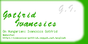 gotfrid ivancsics business card